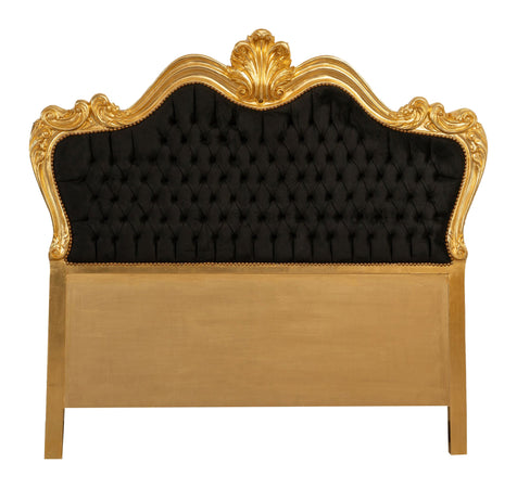 Biscottini Biscottini Testata Letto Matrimoniale Faggio Intagliato Imbottita Foglia Oro