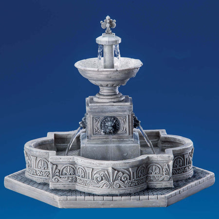 Fontana della piazza, edificio per villaggio di Natale in Porcellana