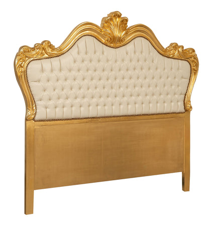 Biscottini Biscottini Testata letto legno massello faggio ecopelle imbottita foglia oro