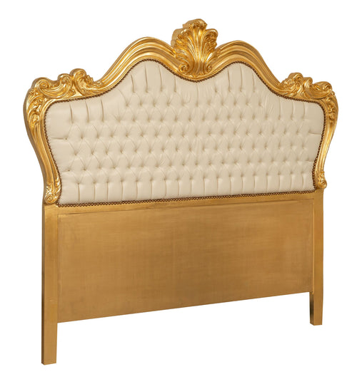 Biscottini Biscottini Testata letto legno massello faggio ecopelle imbottita foglia oro