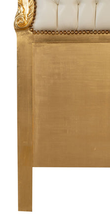 Biscottini Biscottini Testata letto legno massello faggio ecopelle imbottita foglia oro