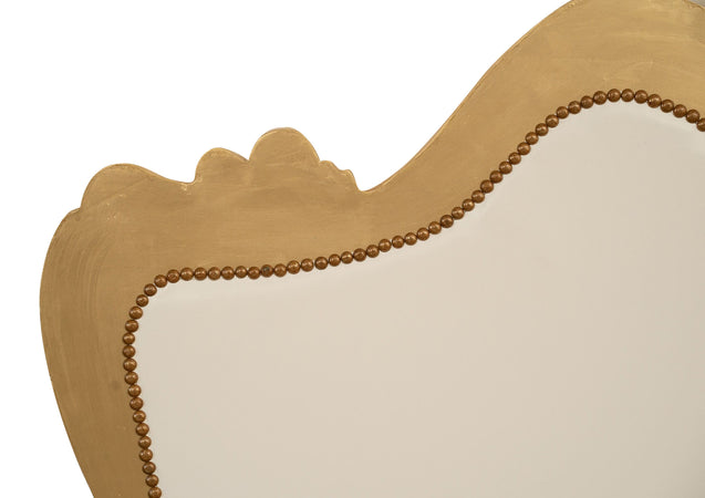 Biscottini Biscottini Testata letto legno massello faggio ecopelle imbottita foglia oro