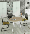 Tavolo rotondo sale riunioni con 3 gambe in metallo verniciato cm. 80/100x74,4h