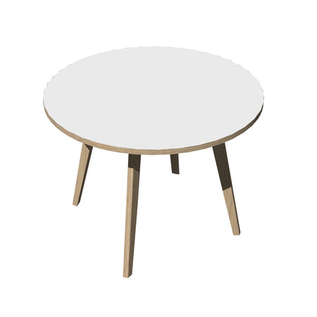 Tavolo per sale riunioni di forma rotonda con 3 gambe in legno cm. 80/100x74,4h