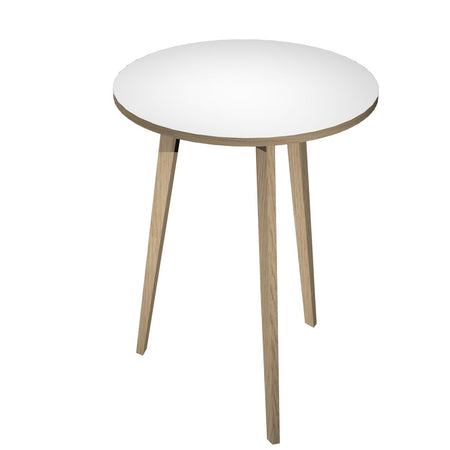 Tavolo a forma rotonda per sale riunioni con gambe in legno cm. 80/100x105h