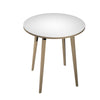 Tavolo a forma rotonda per sale riunioni con gambe in legno cm. 80/100x105h