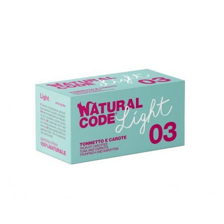 Natural Code Light Scatoletta 03 Tonnetto e Carote per Gatti Adulti 4X70gr