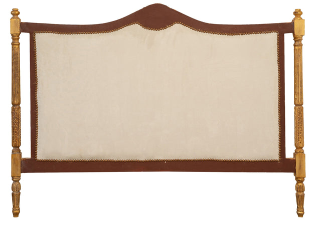 Biscottini Biscottini Testiera Letto 180x6x134 Legno Massello Faggio Tessuto Imbottito Oro