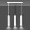 Lampadario 3 Luci Kibo In Acciaio Bianco E Tubolari In Bianco E Cromo