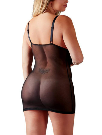 Curvy - Babydoll sensuale Nero Pizzo