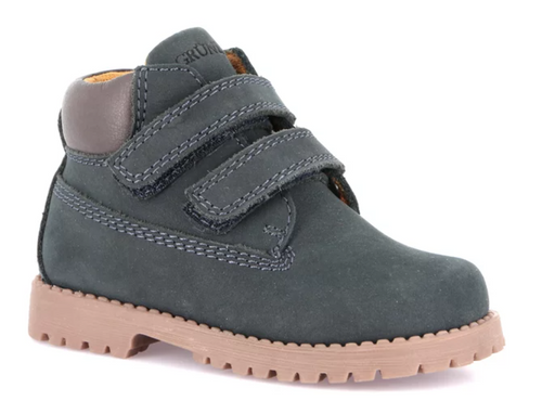 Scarponcino con doppio strappo POUF dal 21 al 28 Blu Grunland Junior