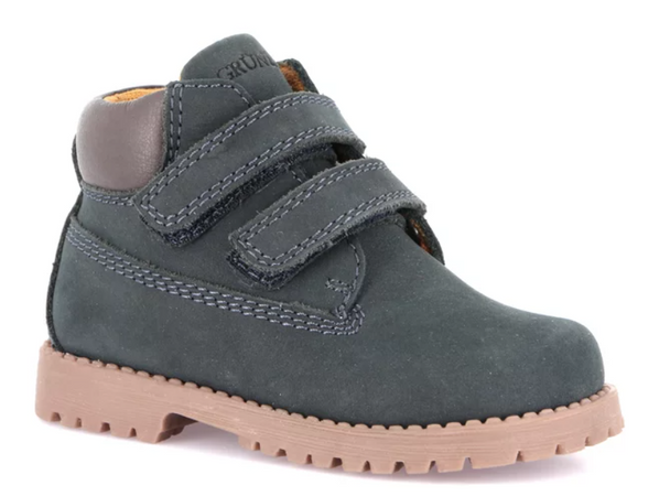 Scarponcino con doppio strappo POUF dal 21 al 28 Blu Grunland Junior