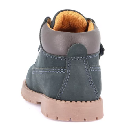 Scarponcino con doppio strappo POUF dal 21 al 28 Blu Grunland Junior