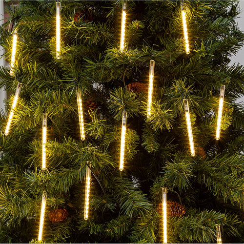 Catena Mini tubi luminosi decorazione per alberi di Natale luce natalizia calda con led effetto nevicata