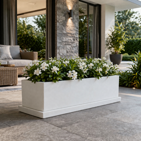 Sottovaso per Fioriera rettangolare in resina per piante e fiori Made in Italy da esterno