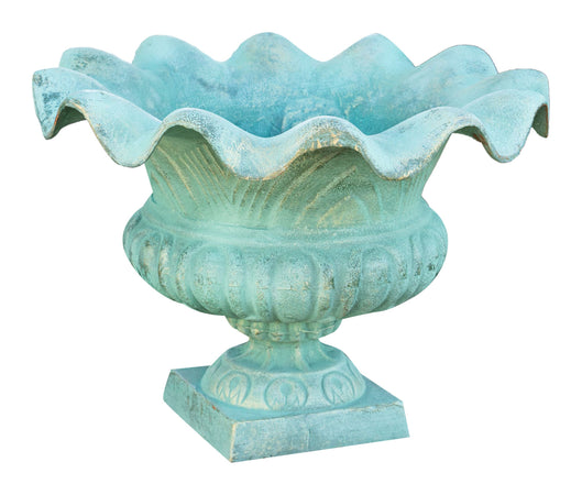 Biscottini Vaso in fusione di ghisa finitura verde anticata