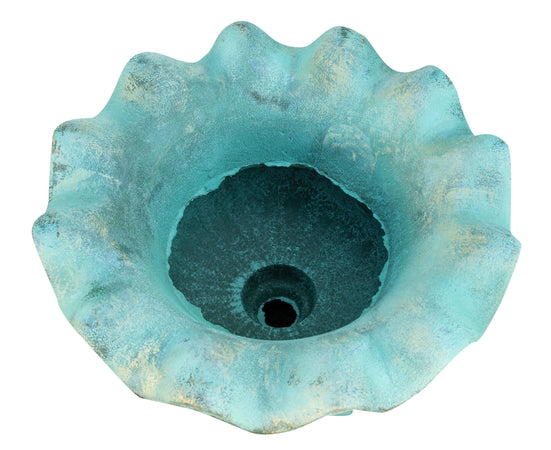 Biscottini Vaso in fusione di ghisa finitura verde anticata