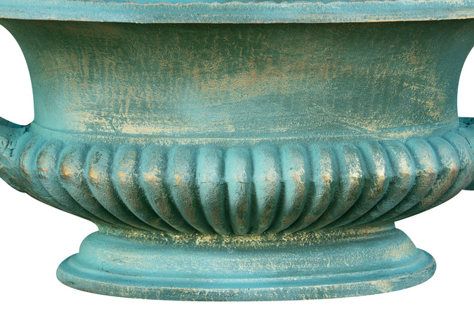 Biscottini Biscottini Vaso Ghisa Manici Verde Anticata 85x50x40 Esterno Giardino Balcone