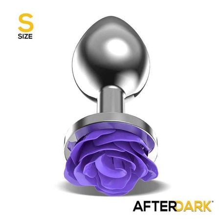 Plug Anale in Metallo taglia S con Rosa Viola