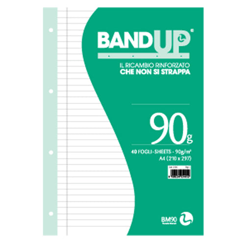 Ricambi Forati Rinforzati Bandup A4 90Gr 40Fg 1Rigo C/Margine Bm