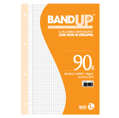 Ricambi Forati Rinforzati Bandup A4 90Gr 40Fg 4Mm C/Margine Bm