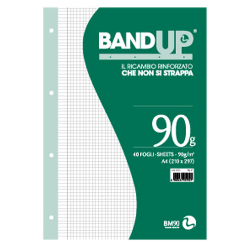 Ricambi Forati Rinforzati Bandup A4 90Gr 40Fg 5Mm C/Margine Bm