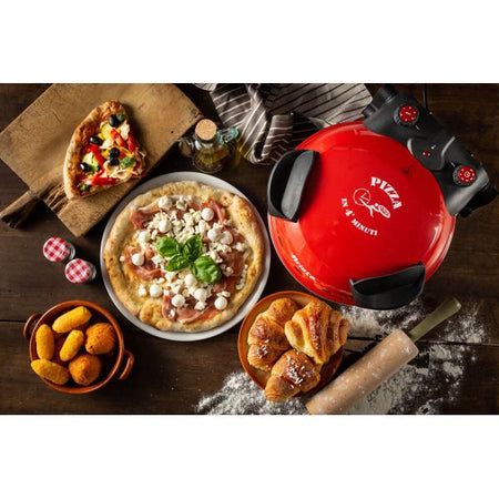 ARIETE FORNO PIZZA ROSSO (0909/10) - PISTRA IN PIETRA REFRATTARIA - 5 LIVELLI COTTURA - 1200W