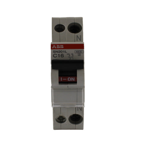 Interruttore magnetotermico 1P+N 1MOD. 16A CURVA C 6KA ABB