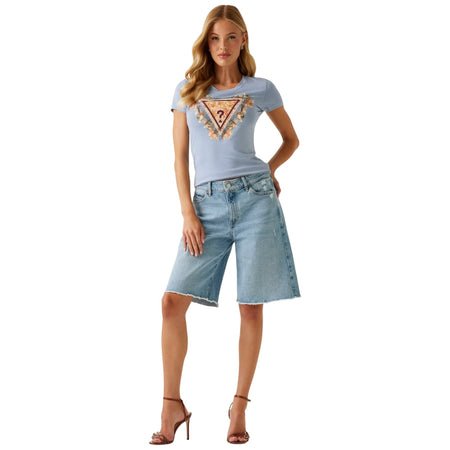 Guess t-shirt polvere TRIANGLE FLOWERS W5YI08J1314A70Q