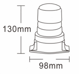 Lampeggiante a LED 10-100V base piana