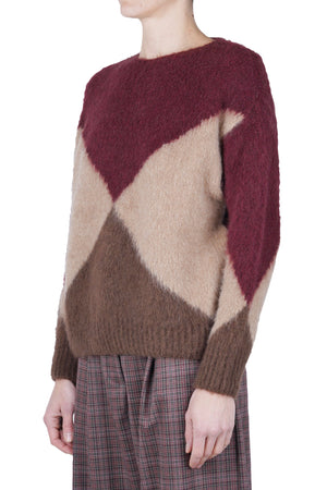 LA FEMME BLANCHE La Femme Blanche - Maglia - 461756 - Beige/Bordeaux da donna