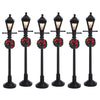 Lampione stradale a lanterna a gas‎, accessorio per villaggio di Natale da 10,5 cm, set 4 pezzi