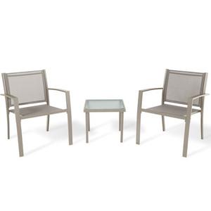 SALOTTINO SALOTTO PZ. 3 HAVANA ACCIAIO ARREDO ESTERNO