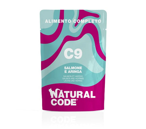 Natural Code Bustina C9 Salmone e Aringa per Gatti Adulti 70gr