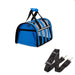 Trasportino Animali Idrorepellente Traspirante Maniglia Tracolla 23x35 H22cm Blu
