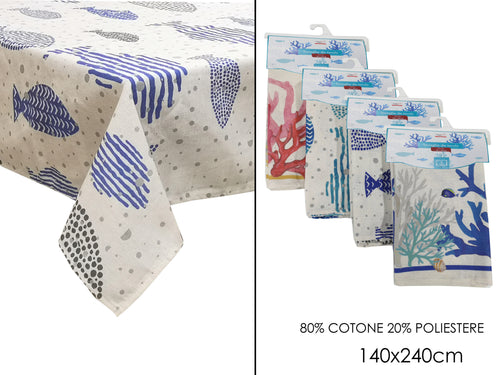 Tovaglia 140x240cm Pesci/Coralli