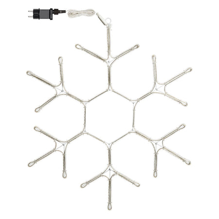 Fiocco di neve in tubo ultraluminoso con 576 led a luce bianco freddo da Ø70cm