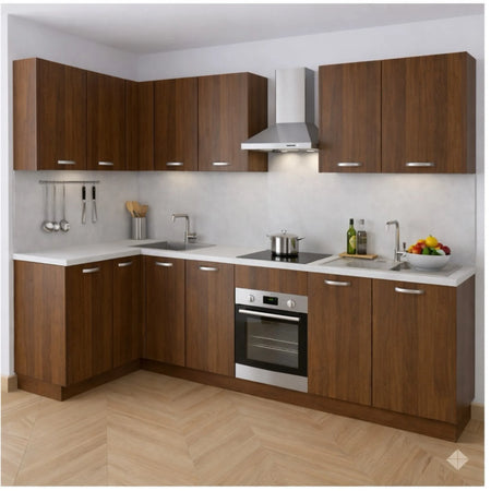 Pensile Scolapiatti Cucina con Ante in Legno Nobilitato Noce Altezza 72 cm
