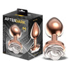 Plug Anale in Metallo Rosegold taglia M con Rosa Bianca