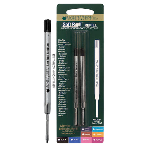 Blister 2 Refill Per Sfera Parker Blu Punta Media