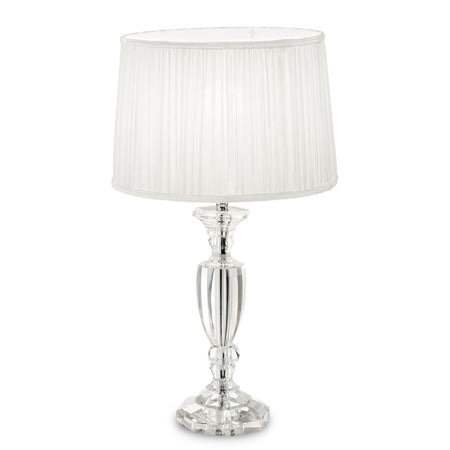 Abat-jour classico Ideal Lux KATE 3 TL1 ROUND 122878 E27 LED cristallo tessuto lampada tavolo