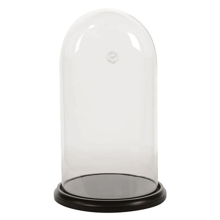 Campana in vetro trasparente con base nera per natività h 24,5 cm