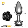 Plug Anale in Metallo taglia M con Rosa Nera