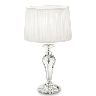 Abat-jour classica Ideal Lux KATE 2 TL1 ROUND 122885 E27 LED cristallo tessuto lampada tavolo