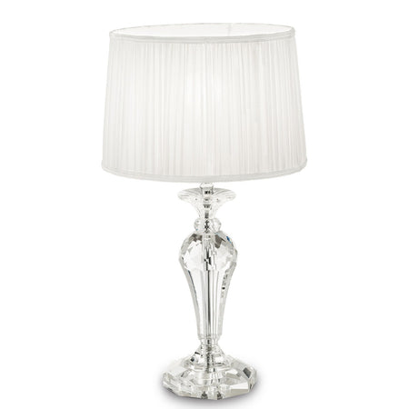 Abat-jour classica Ideal Lux KATE 2 TL1 ROUND 122885 E27 LED cristallo tessuto lampada tavolo