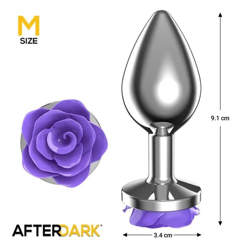 Plug Anale in Metallo taglia M con Rosa Viola