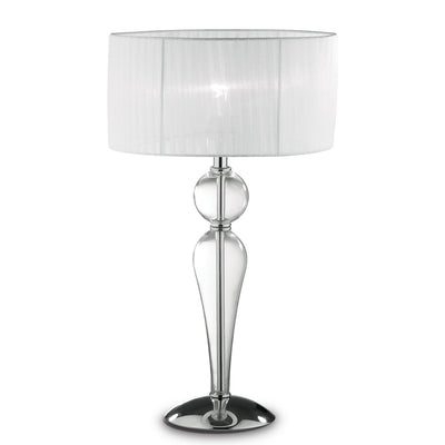 Abat-jour moderna Ideal Lux DUCHESSA TL1 BIG E27 LED vetro tessuto lampada tavolo