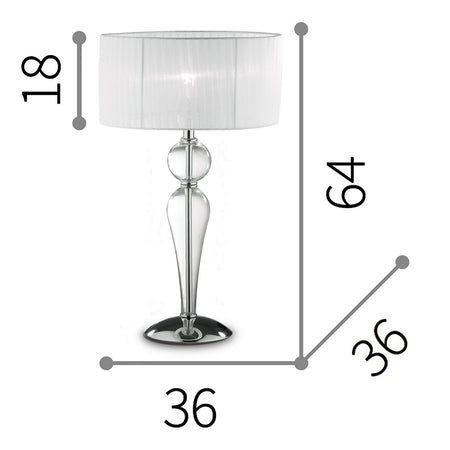 Abat-jour moderna Ideal Lux DUCHESSA TL1 BIG E27 LED vetro tessuto lampada tavolo