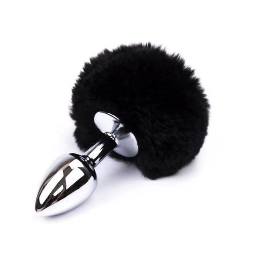 Plug Anale con Coda Nera di Coniglio