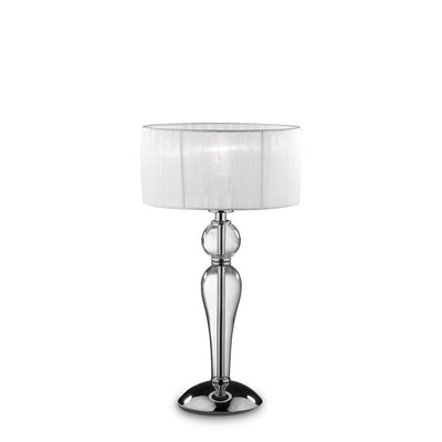 Abat-jour moderna Ideal Lux DUCHESSA TL1 SMALL E27 LED vetro tessuto lampada tavolo